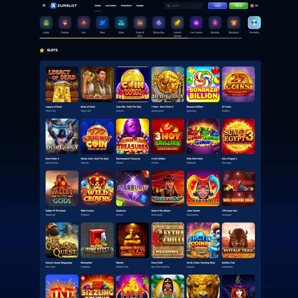 Azur Casino screenshot