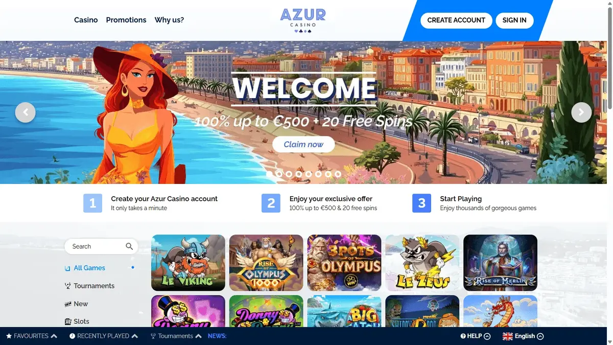Azur Casino screenshot